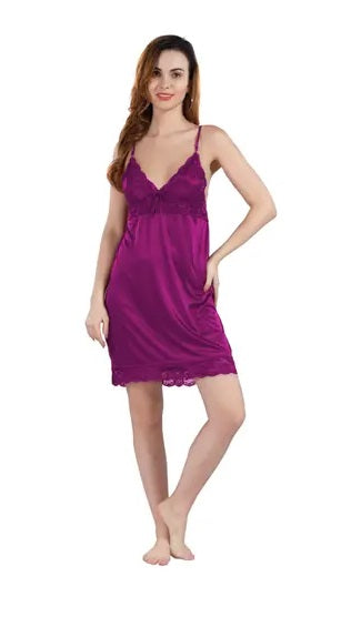 Tapa Kon 2 Piece Nighty for Women & Girls Nightwear, Satin Nightwear Nighty Maxi Soft and Comfortable