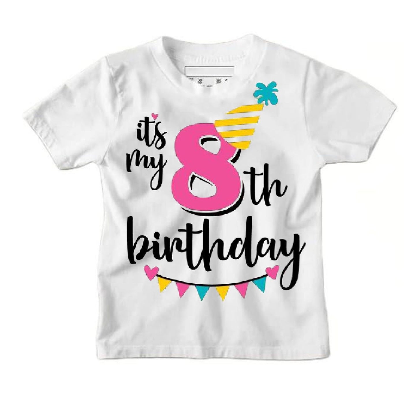 Its My 1st to 9th Birthday Printed T-shirt For Kids I It's My First Birthday I  Round Neck Half Sleeves Unisex White T-Shirt for Boys & Girls