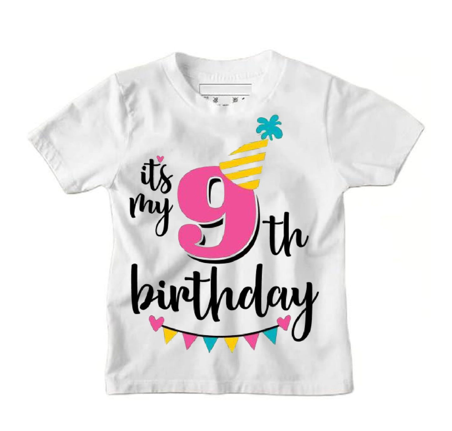 Its My 1st to 9th Birthday Printed T-shirt For Kids I It's My First Birthday I  Round Neck Half Sleeves Unisex White T-Shirt for Boys & Girls